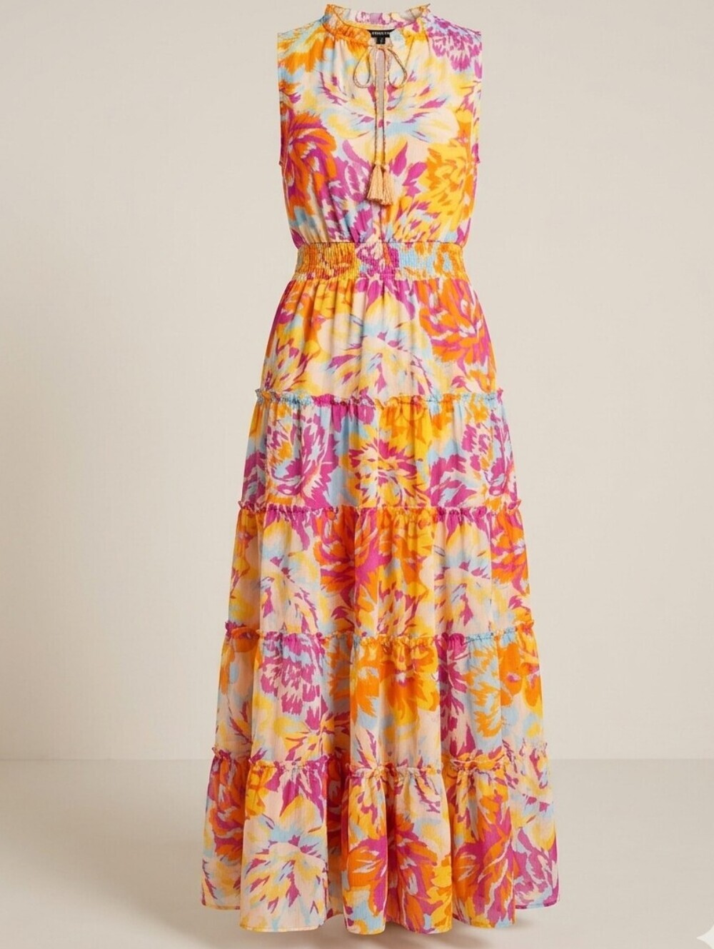 MSK Sleeveless Floral Maxi Dress  Multicolor Size M NWT
